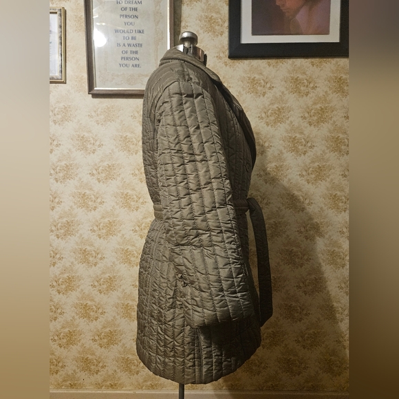 VINTAGE SIZE 12 60'S PUFFER JACKET GREY-GREEN COLOR - Picture 3 of 16